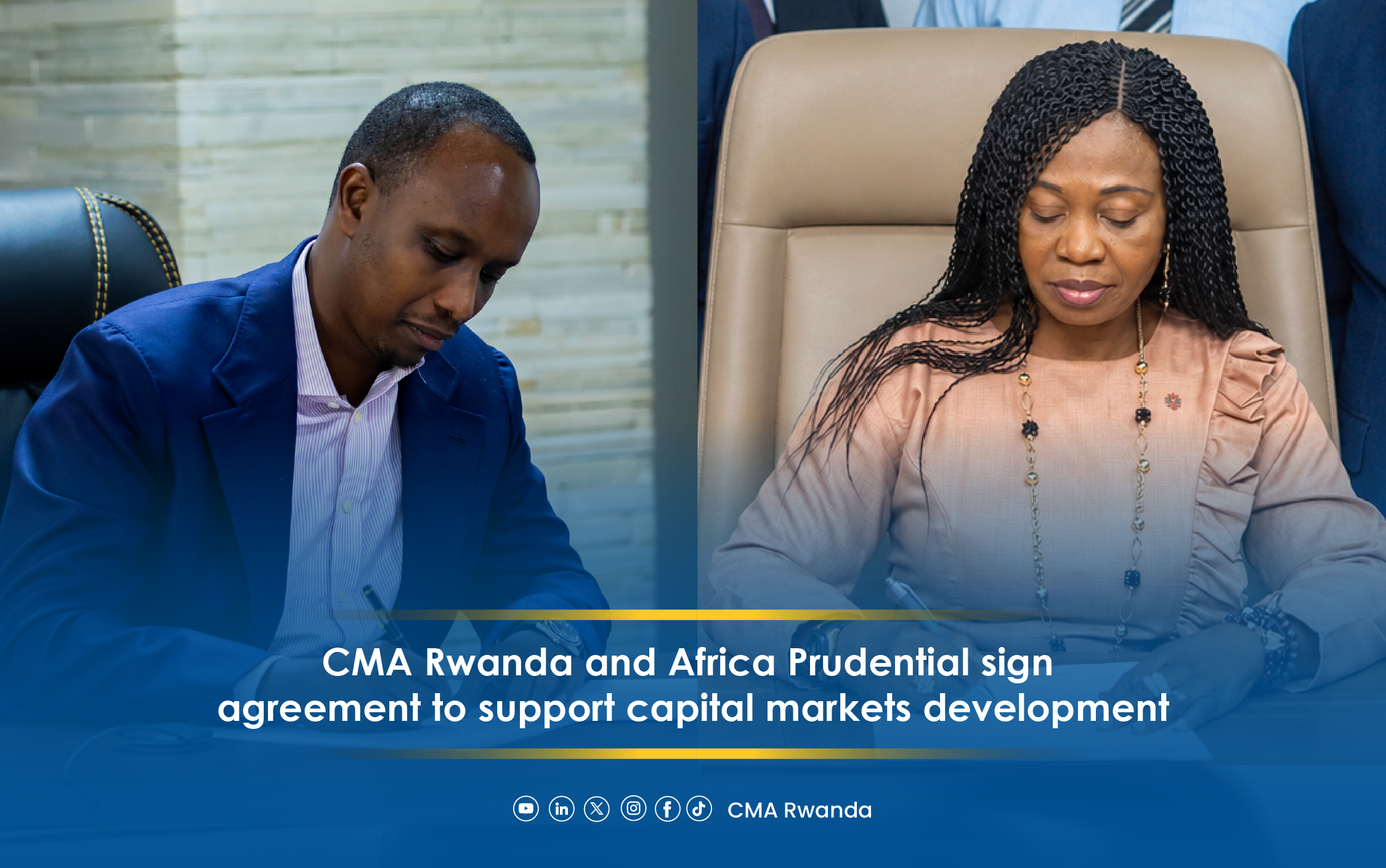CMA Rwanda and Africa Prudential sign agreement to support capital markets development